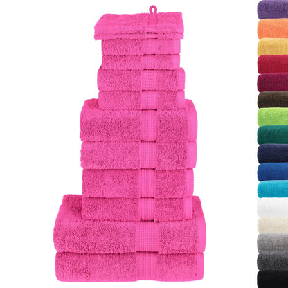 12-delige Handdoekenset SOLUND 600 g/m² roze