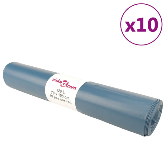 vidaXL Vuilniszakken 100 st 120 l blauw