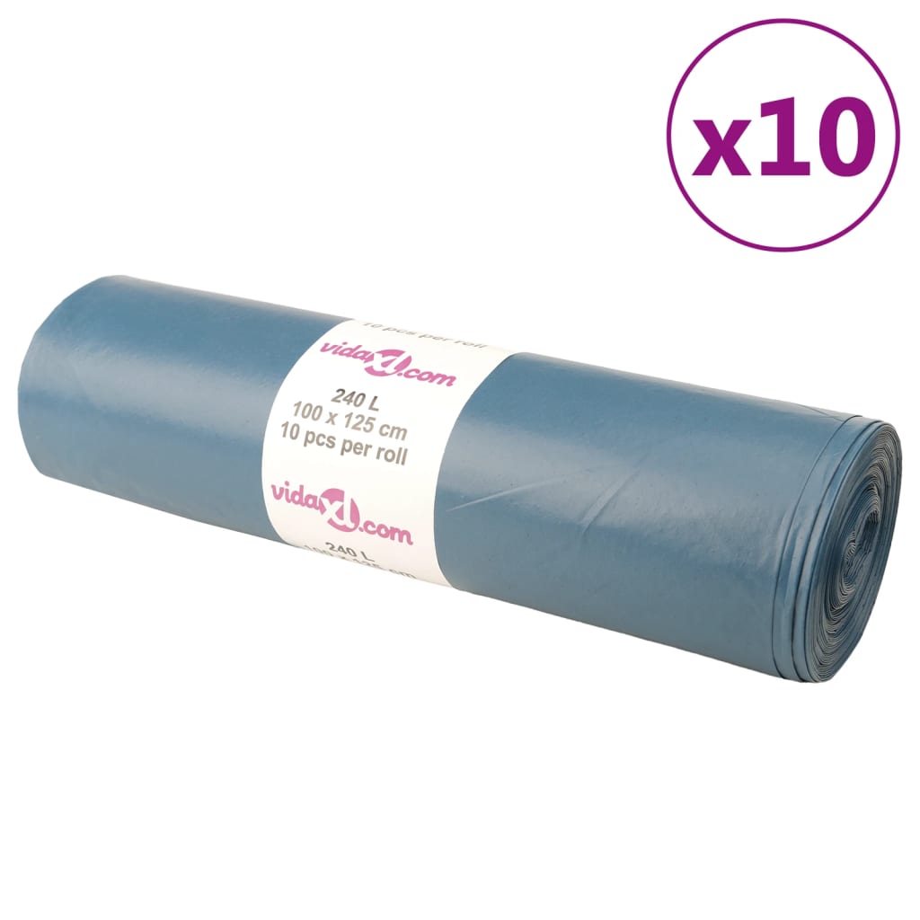 Vuilniszakken 100 st 240 l blauw