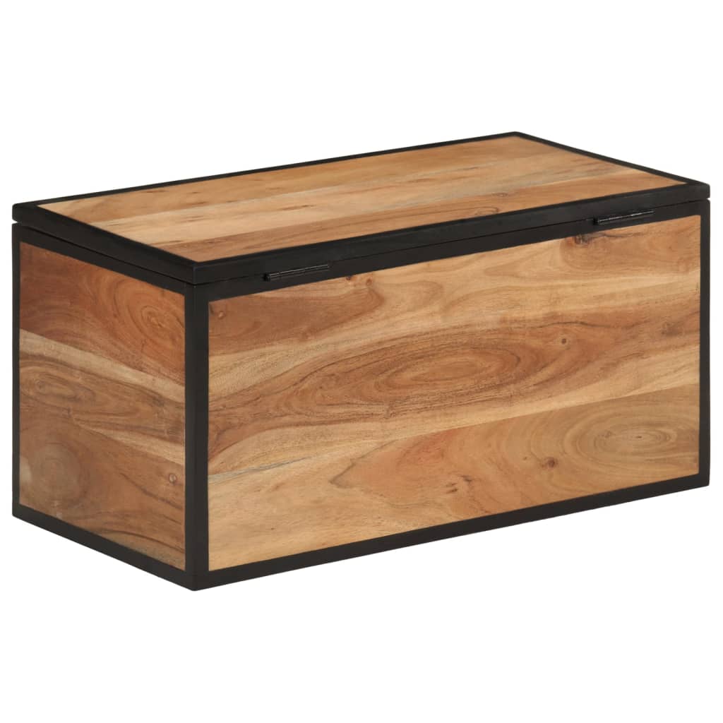 Opbergbox 60x30x30 cm massief acaciahout en ijzer
