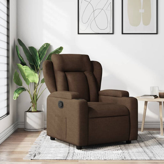 Fauteuil verstelbaar stof bruin