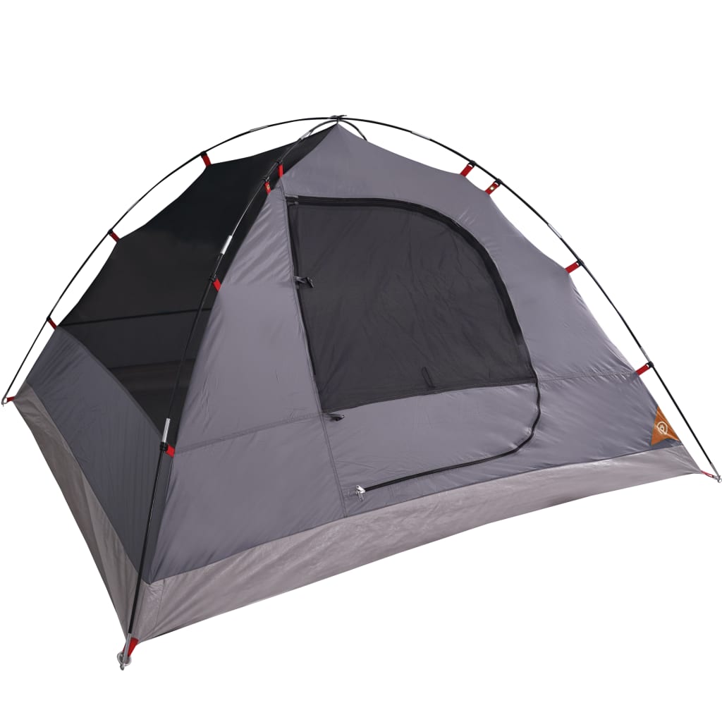 Tent 6-persoons 348x340x190 cm 190T taft grijs en oranje