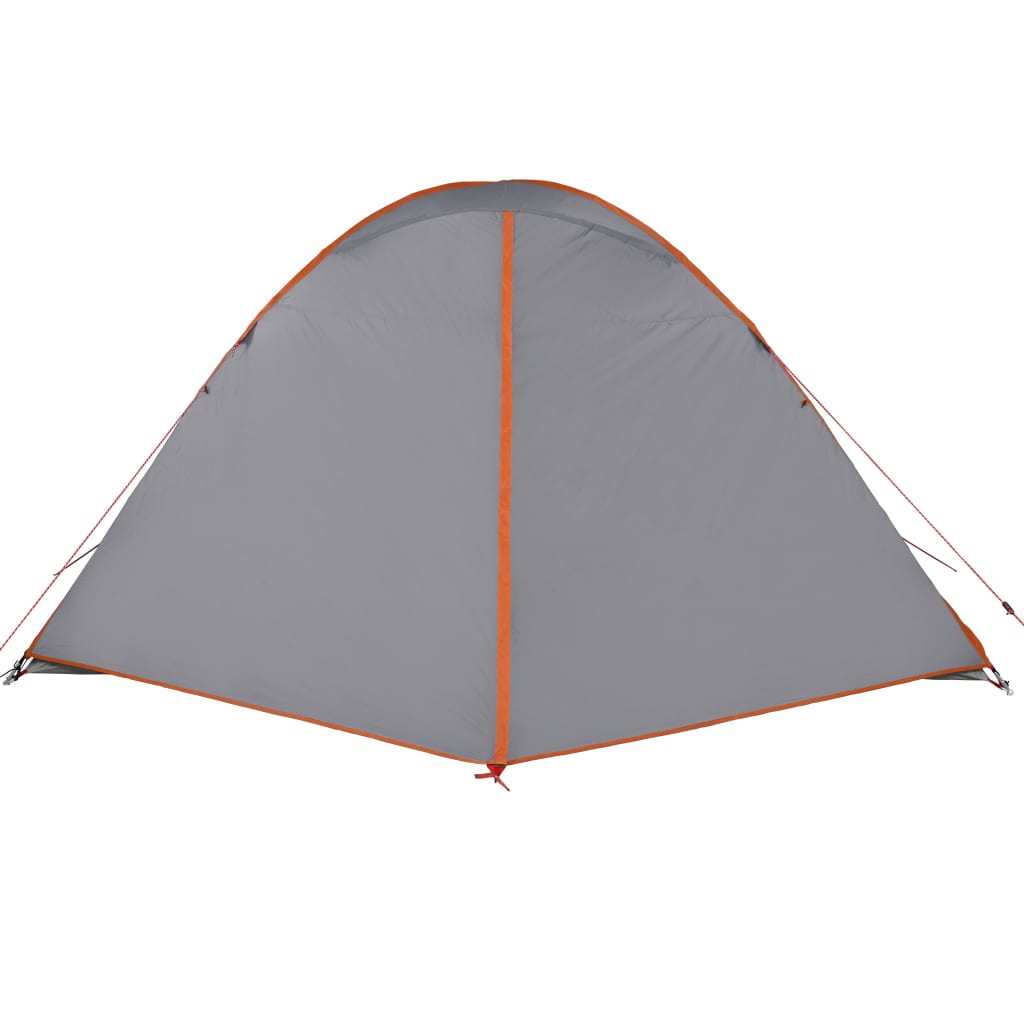 Tent 6-persoons 348x340x190 cm 190T taft grijs en oranje