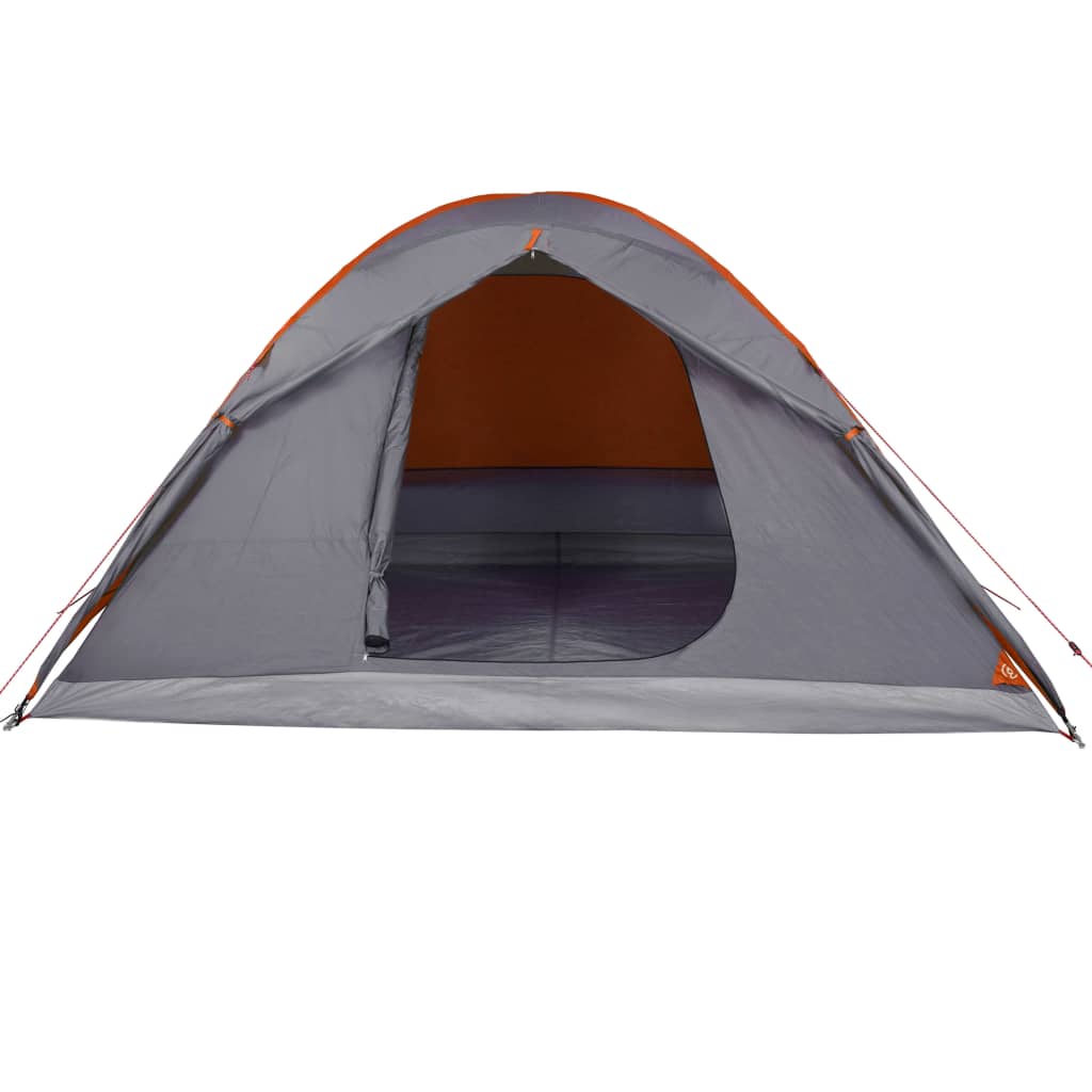 Tent 6-persoons 348x340x190 cm 190T taft grijs en oranje