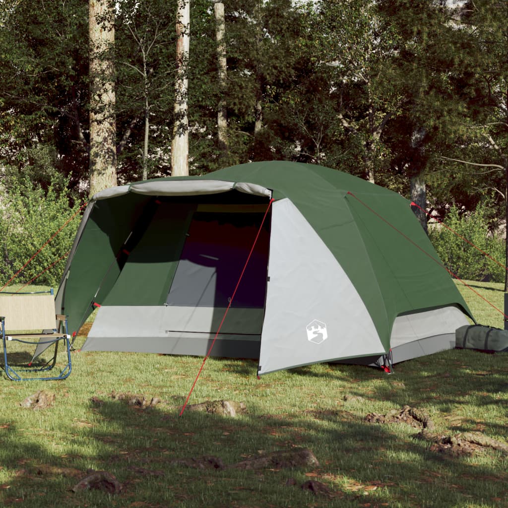 Tent 6-persoons 412x370x190 cm 190T taft groen