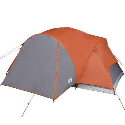 Tent 8-persoons 360x430x195 cm 190T taft grijs en oranje