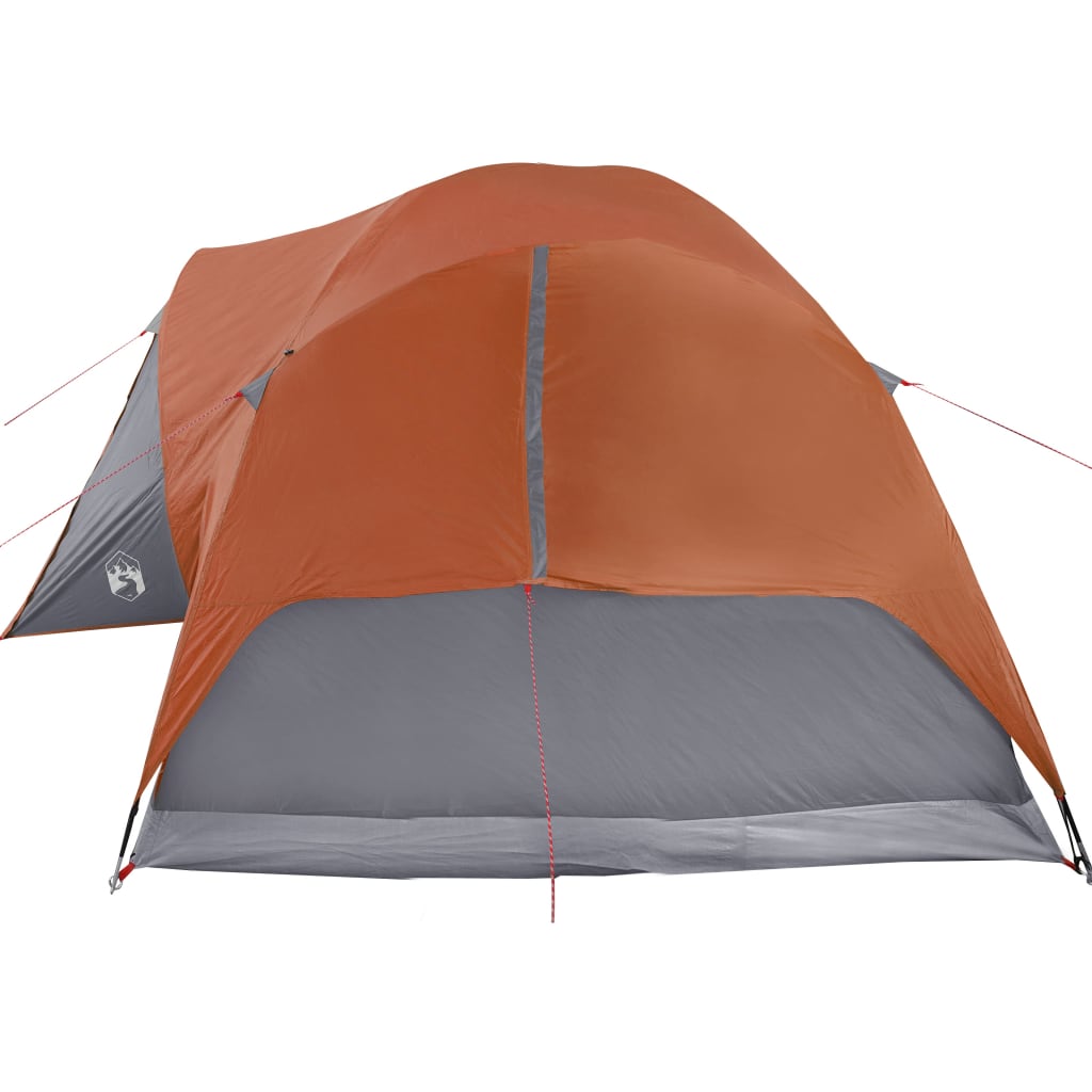 Tent 8-persoons 360x430x195 cm 190T taft grijs en oranje