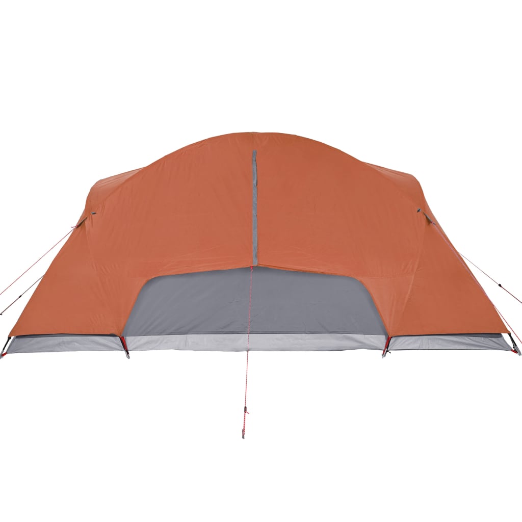 Tent 8-persoons 360x430x195 cm 190T taft grijs en oranje