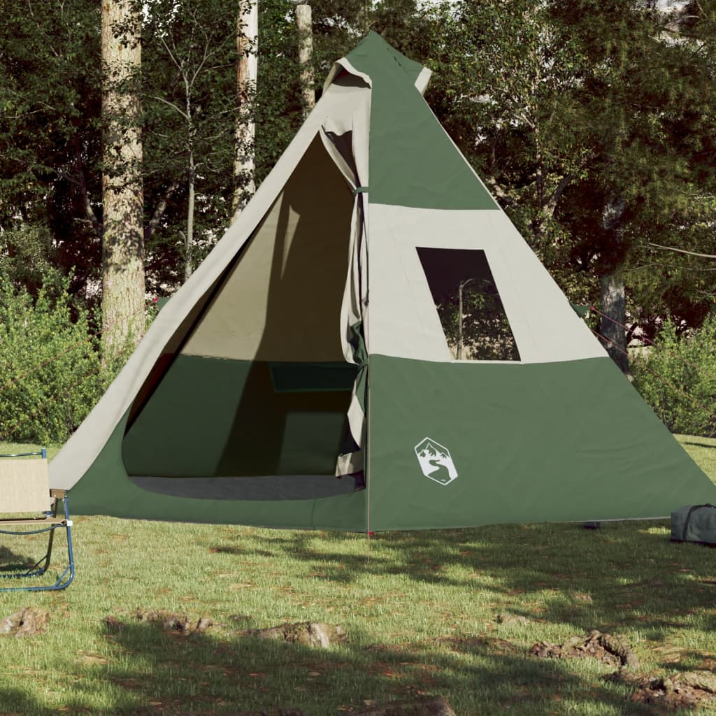 Tent 7-persoons 350x350x280 cm 185T taft groen