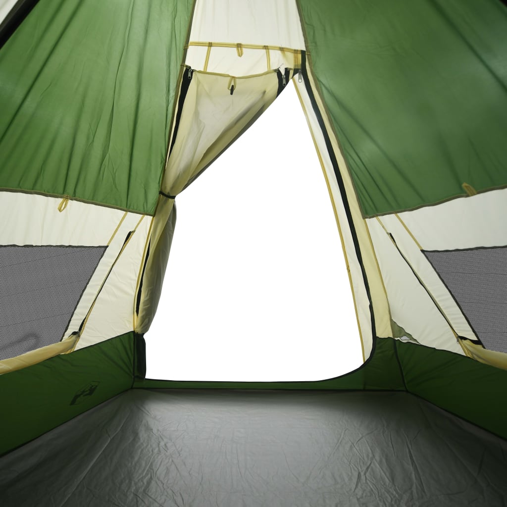 Tent 7-persoons 350x350x280 cm 185T taft groen