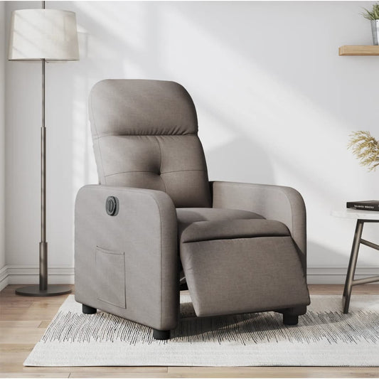 Fauteuil verstelbaar elektrisch stof taupe