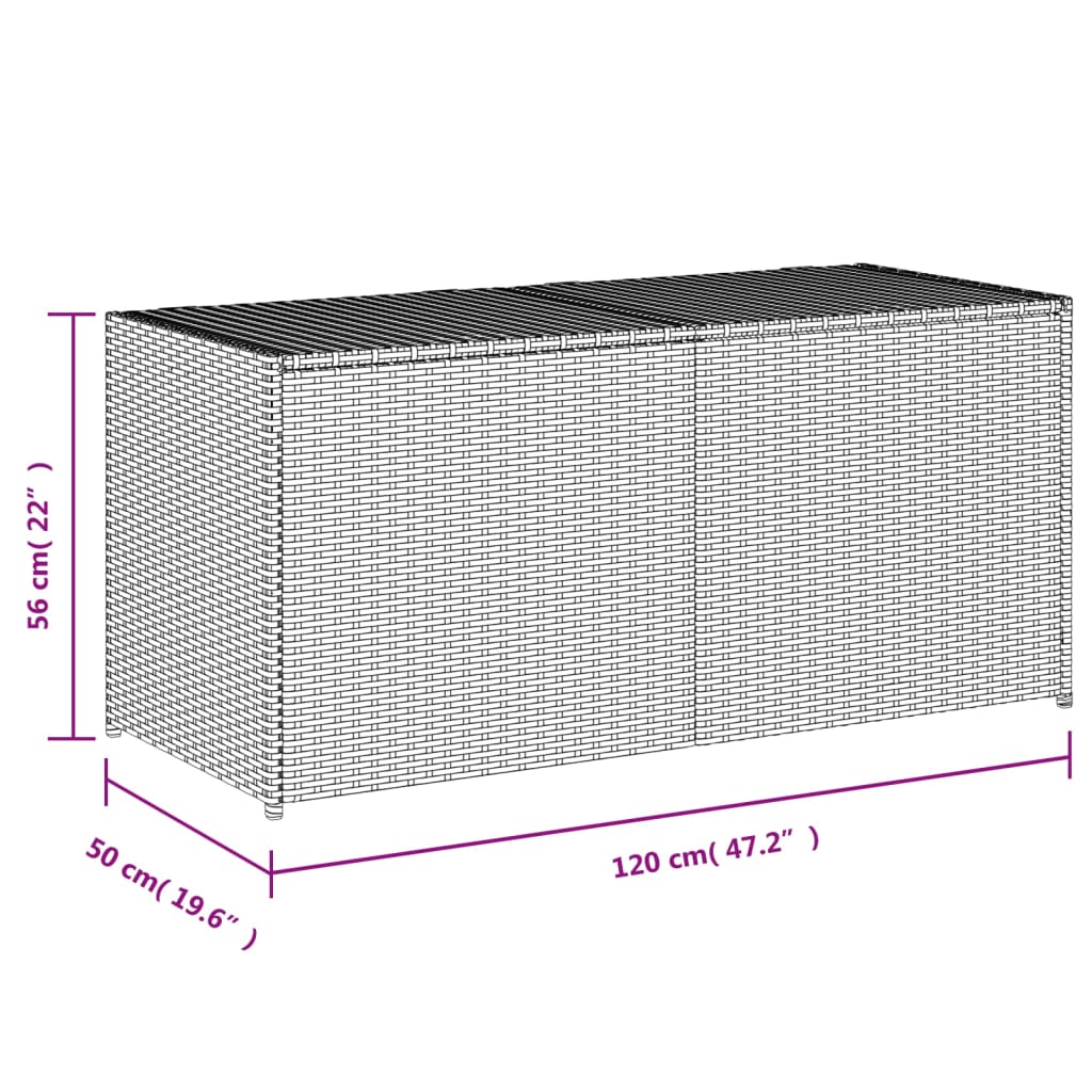 Tuinbox 283 L poly rattan zwart