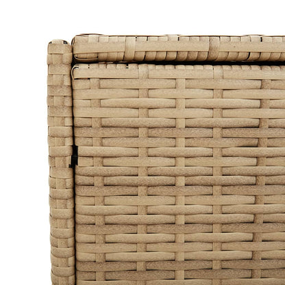 Tuinbox met wielen 283 L poly rattan gemengd beige