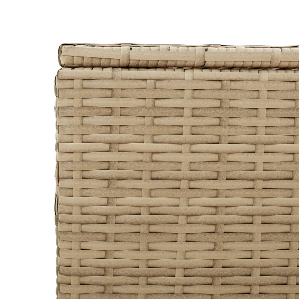 Tuinbox met wielen 190 L poly rattan gemengd beige