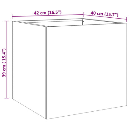 Plantenbakken 2 st 42x40x39 cm roestvrij staal zilverkleurig