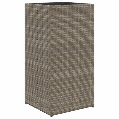 Plantenbakken 2 st 40x40x80 cm poly rattan grijs