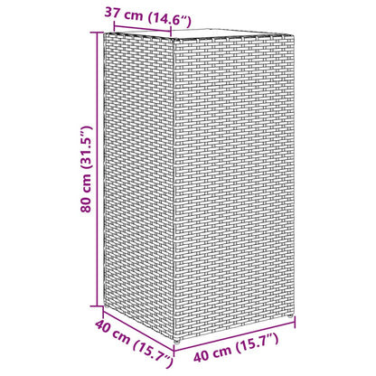 Plantenbakken 2 st 40x40x80 cm poly rattan grijs