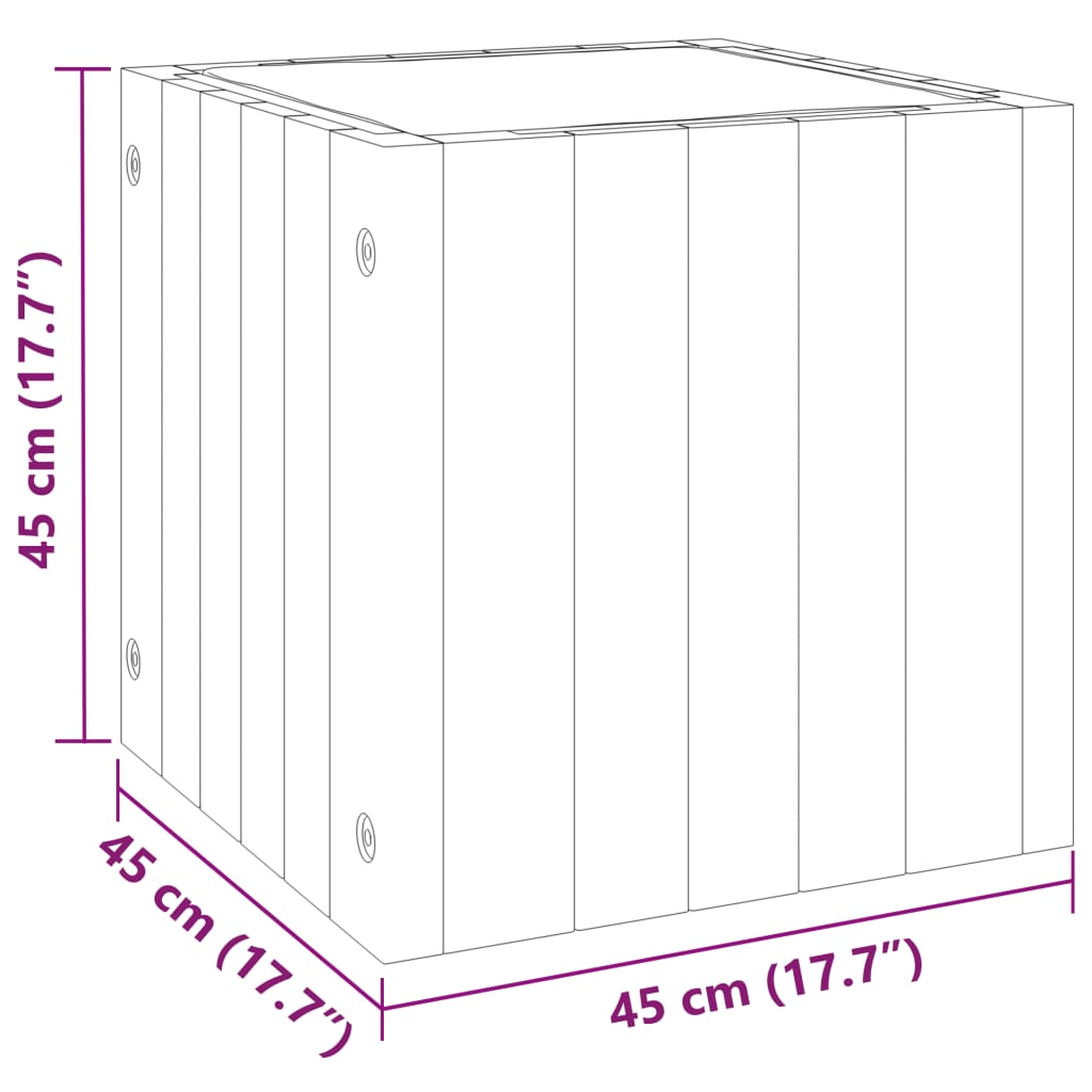 Plantenbak 45x45x45 cm massief acaciahout