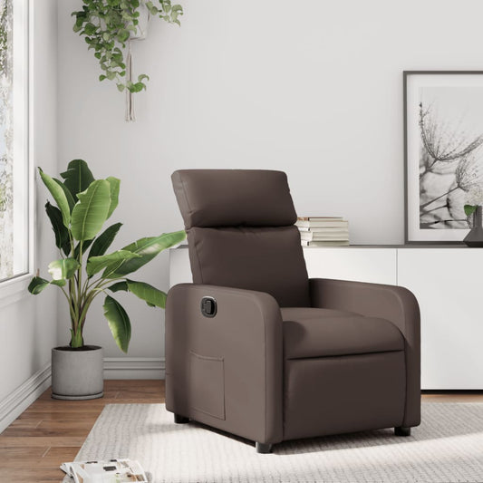 Fauteuil verstelbaar kunstleer bruin