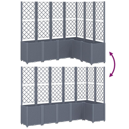 Plantenbak met latwerk 160x120x140 cm polypropeen grijs