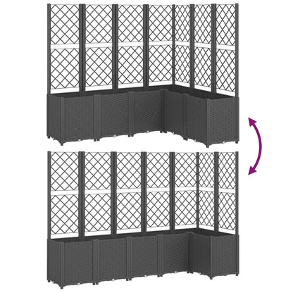 Plantenbak met latwerk 160x120x140 cm polypropeen zwart