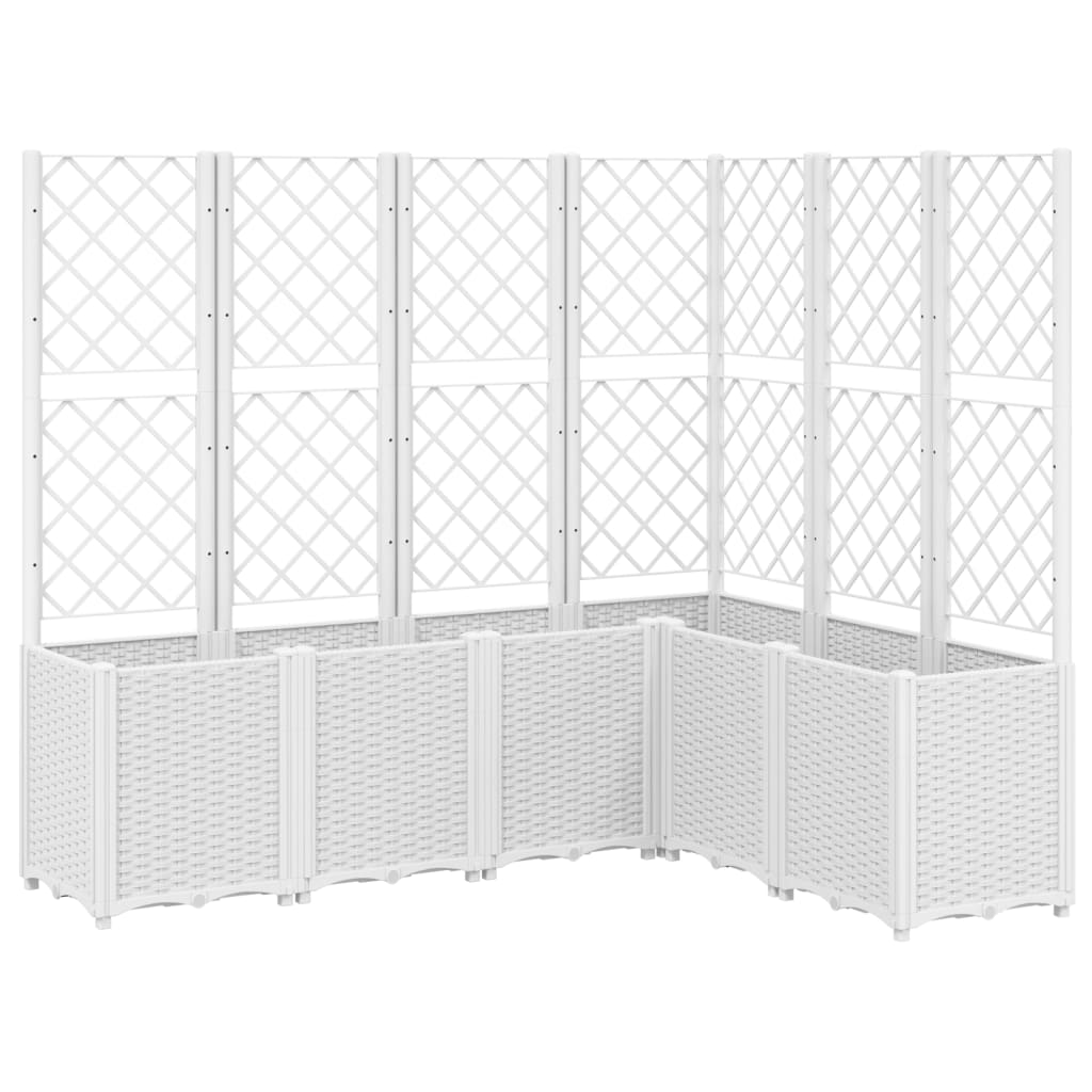 Plantenbak met latwerk 160x120x140 cm polypropeen wit