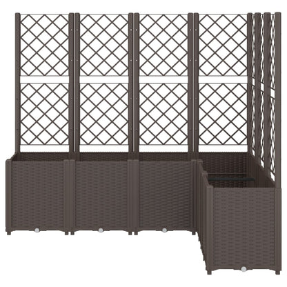 Plantenbak met latwerk 160x120x140 cm polypropeen bruin