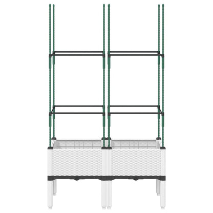 Plantenbak met latwerk 80x40x142,5 cm polypropeen wit