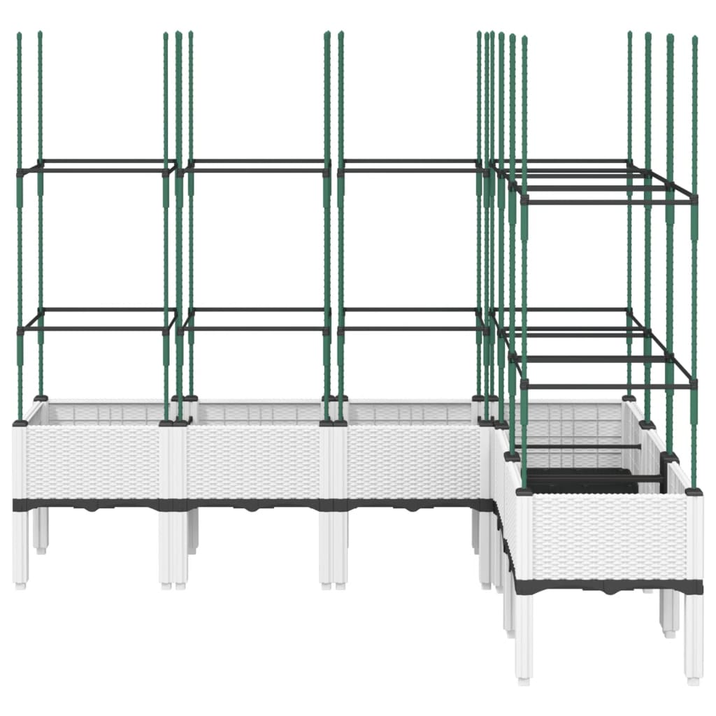 Plantenbak met latwerk 160x120x142,5 cm polypropeen wit