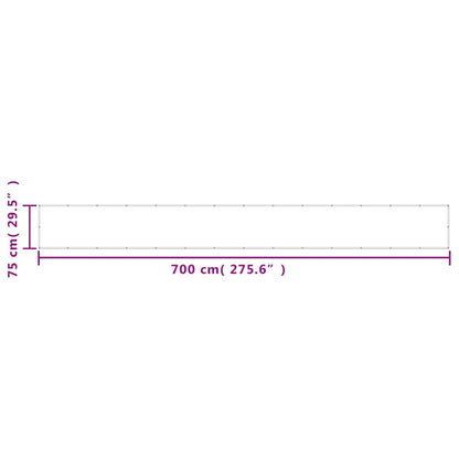 Balkonscherm 75x700 cm 100% oxford polyester zwart