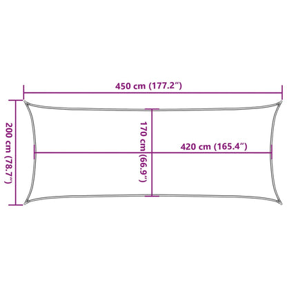 Zonnezeil 4,5x2 m 100% polyester oxford zandkleurig