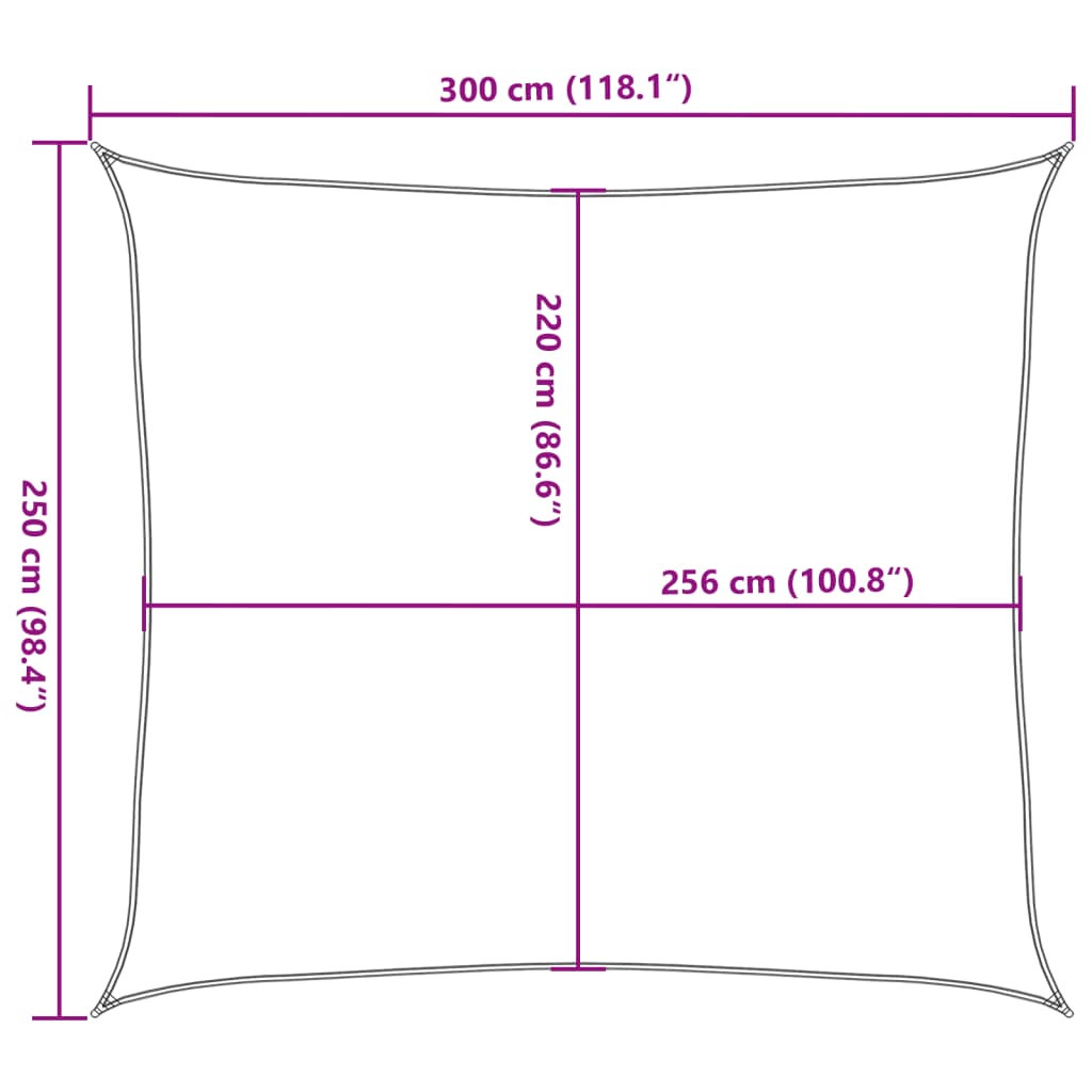 Zonnezeil 3x2,5 m 100% polyester oxford zandkleurig