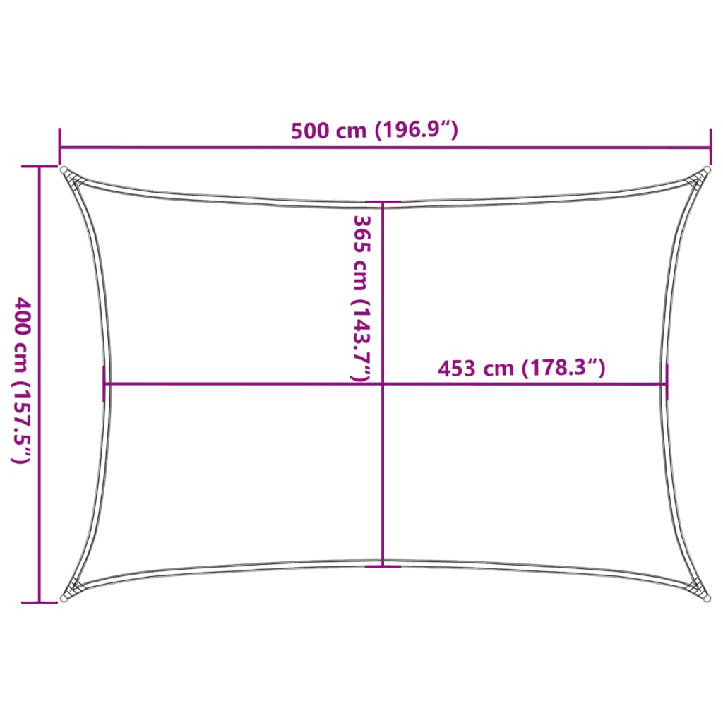 Zonnezeil 5x4 m 100% polyester oxford zandkleurig