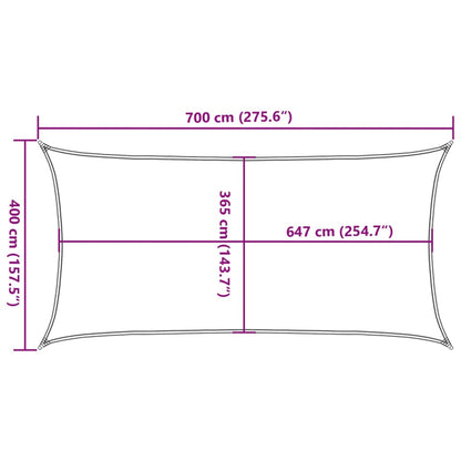 Zonnezeil 7x4 m 100% polyester oxford zandkleurig