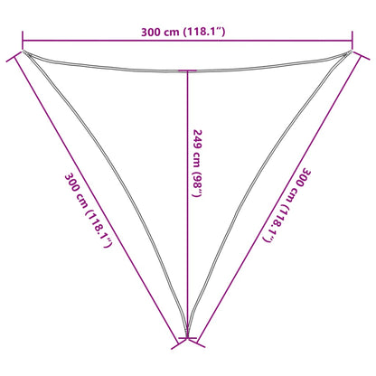 Zonnezeil 3x3x3 m 100% polyester oxford lichtgrijs