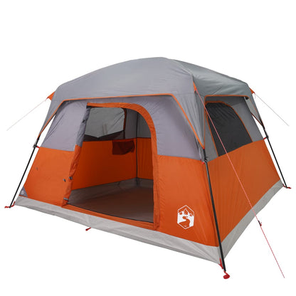 Tent 4-persoons waterdicht grijs en oranje