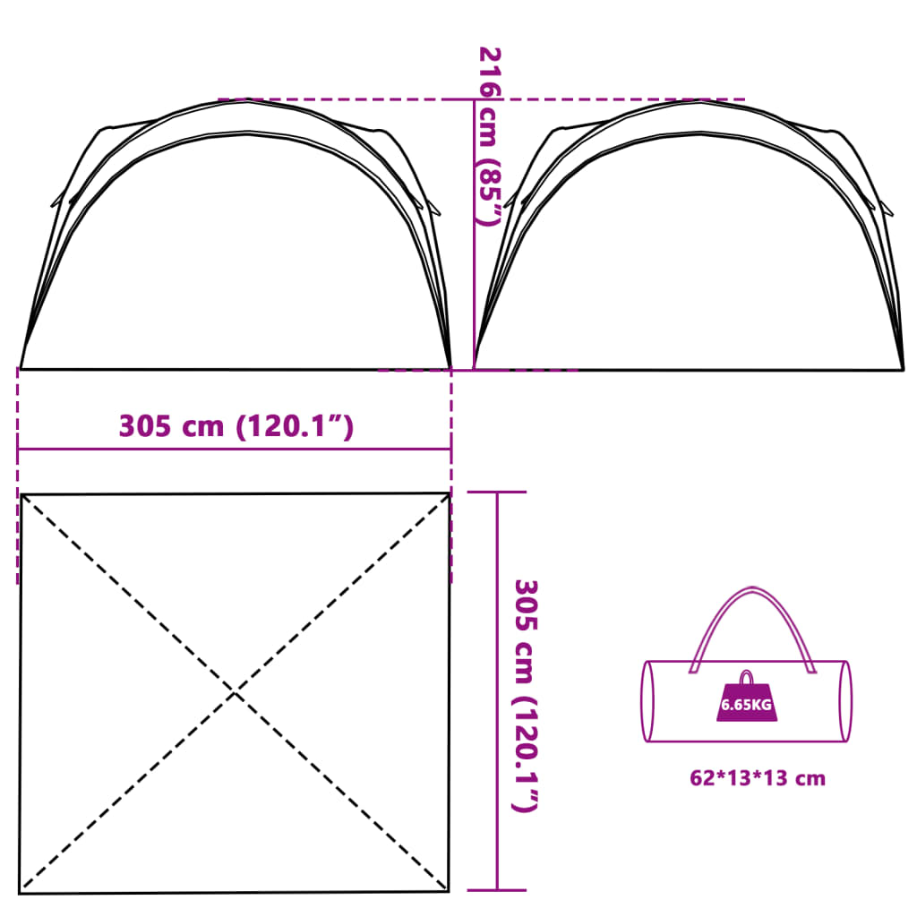 Partytent waterdicht groen