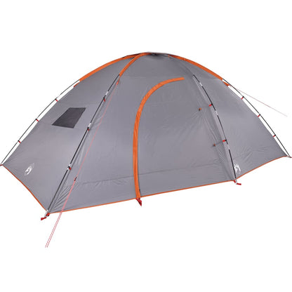Tent 8-persoons waterdicht grijs en oranje