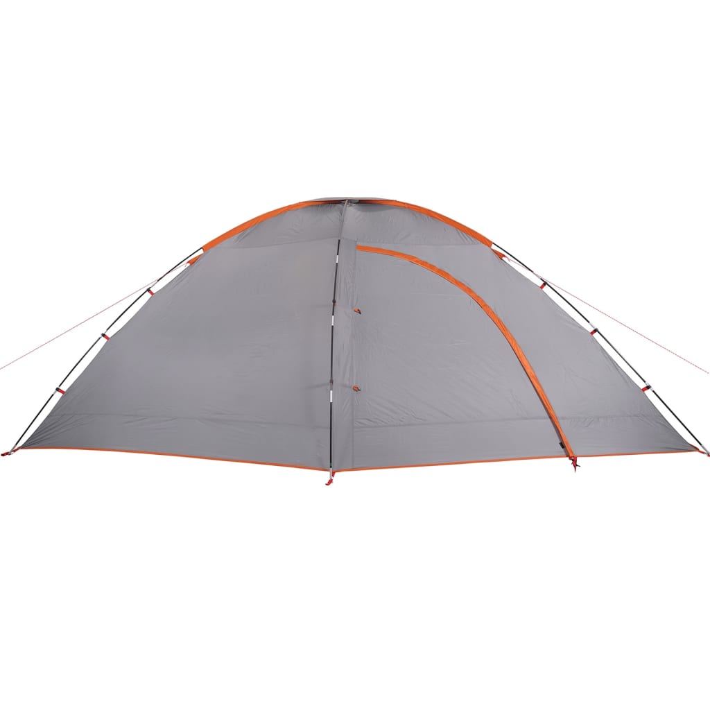 Tent 8-persoons waterdicht grijs en oranje