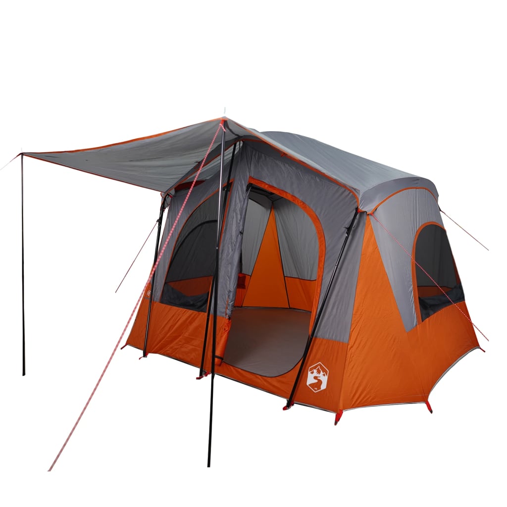 Tent 5-persoons waterdicht grijs en oranje
