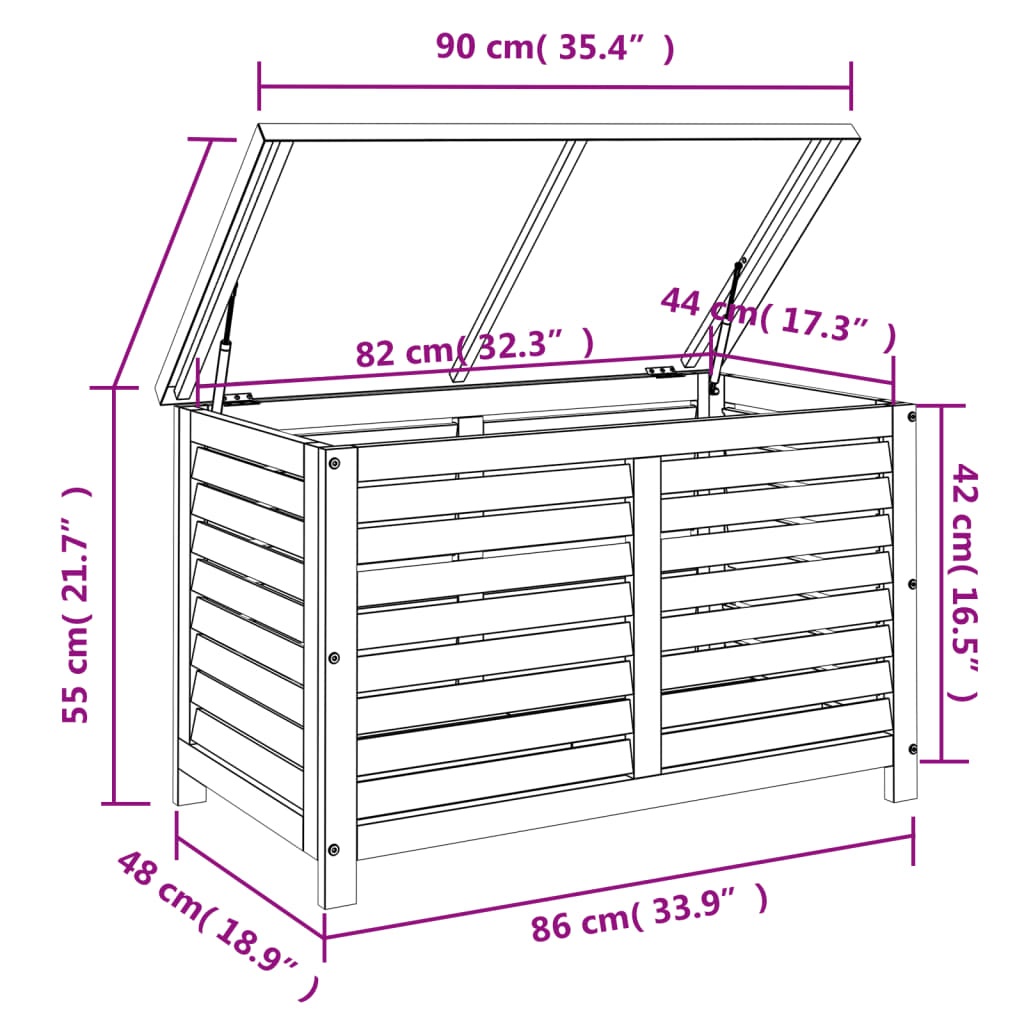 Tuinbox 90x48x55 cm massief acaciahout