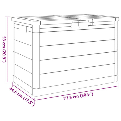 Kussenbox 77,5x44,5x53 cm polypropeen grijs