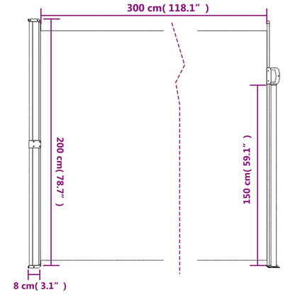 Windscherm uittrekbaar 200x300 cm wit