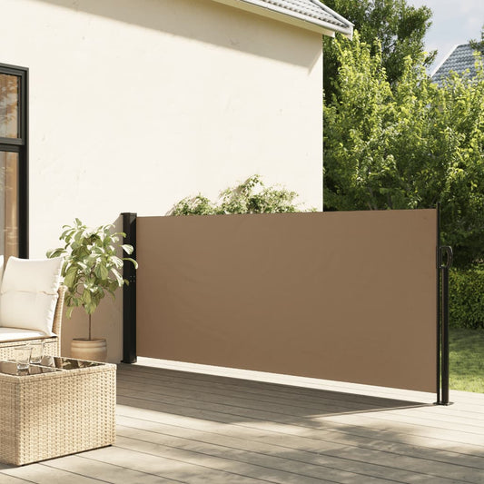 Windscherm uittrekbaar 140x600 cm taupe