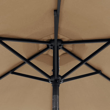 Parasol met stalen paal 225x225x212 cm taupe