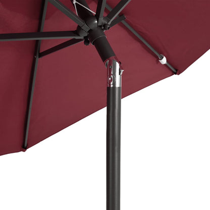 Parasol met stalen paal 225x225x212 cm bordeauxrood