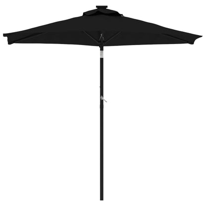 Parasol met stalen paal 225x225x212 cm zwart