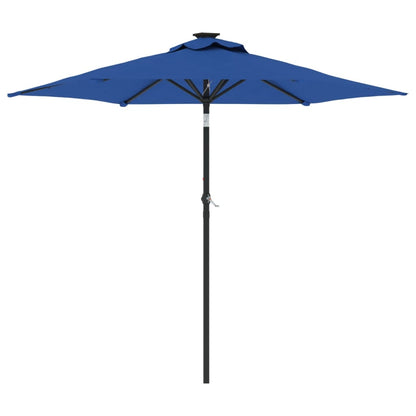 Parasol met stalen paal 225x225x212 cm azuurblauw