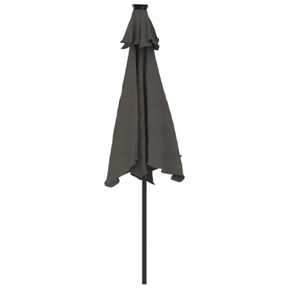 Parasol met LED's en stalen paal 225x225x212cm antracietkleurig