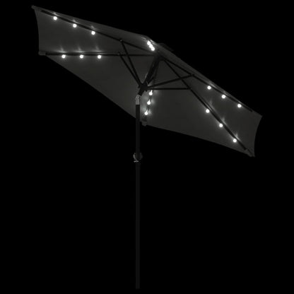 Parasol met LED's en stalen paal 225x225x212cm antracietkleurig